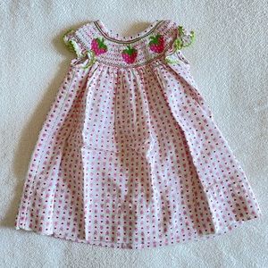Anavini hand smocked strawberry dress